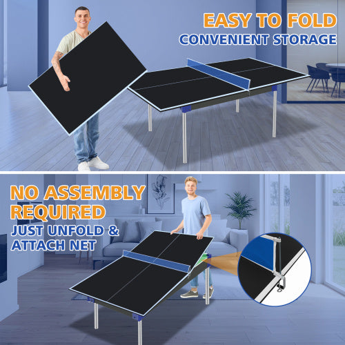 6x3ft Black Mid-Size Ping Pong Conversion Top Foldable & Portable Table Tennis Table Top For Indoor Games
