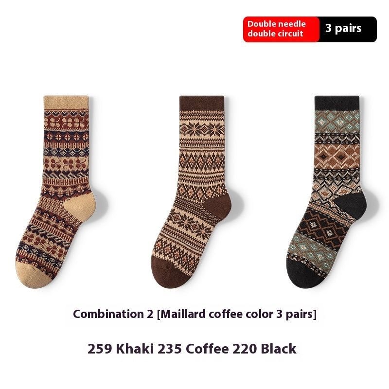 Retro Ethnic Style Artistic Wear Middle Tube Cotton Socks