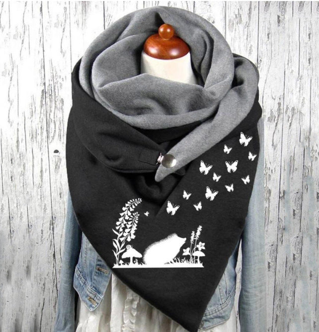 Women's Warm Cashmere Christmas Print Scarf