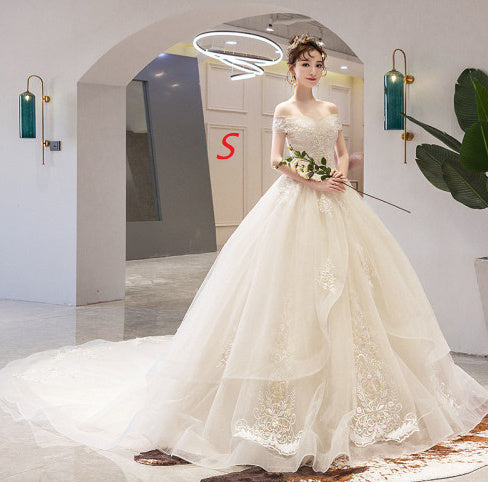 Temperament Trailing Starry Sky One Shoulder French Style Light Forest