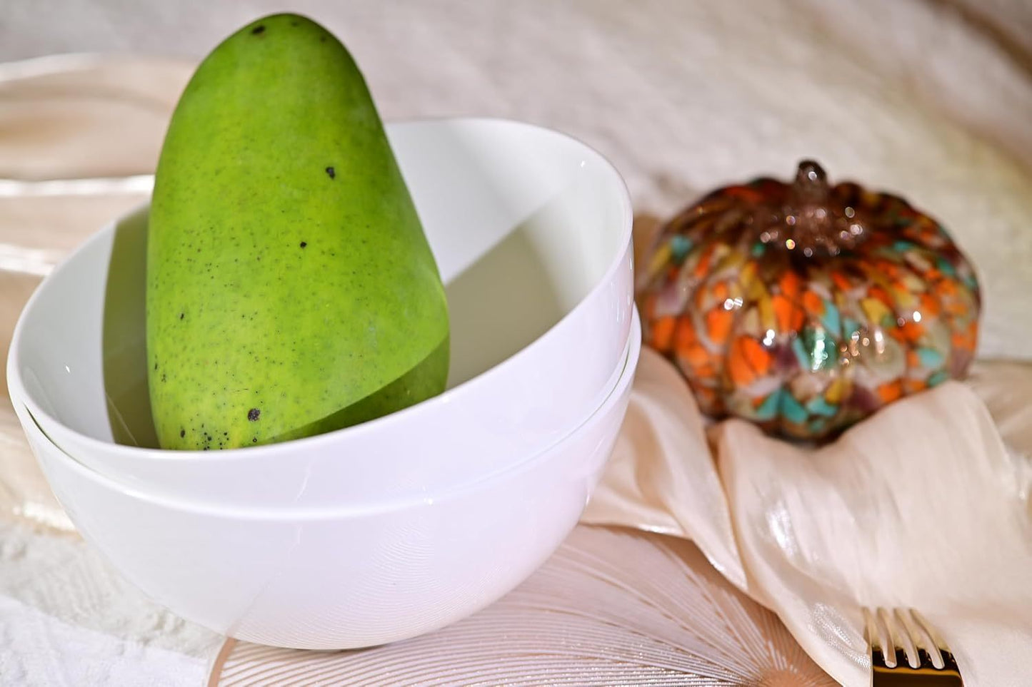 Lily Bone China Dinnerware Set, 2 Pieces, 8-inch White Large Deep Ceramic, Soup, Cereal, Oatmeal, Fruit, Rice Bowl, Plates, Dishes