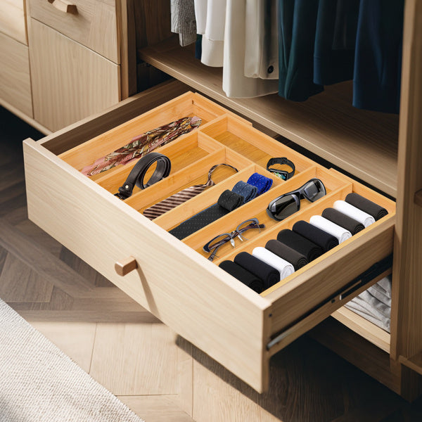 Expandable Bamboo Kitchen Drawer Storage Box