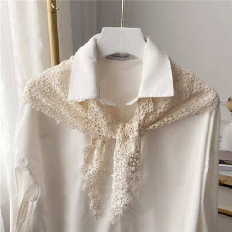 Spring And Summer New Korean Style Triangular Binder Lace Scarf Shawl