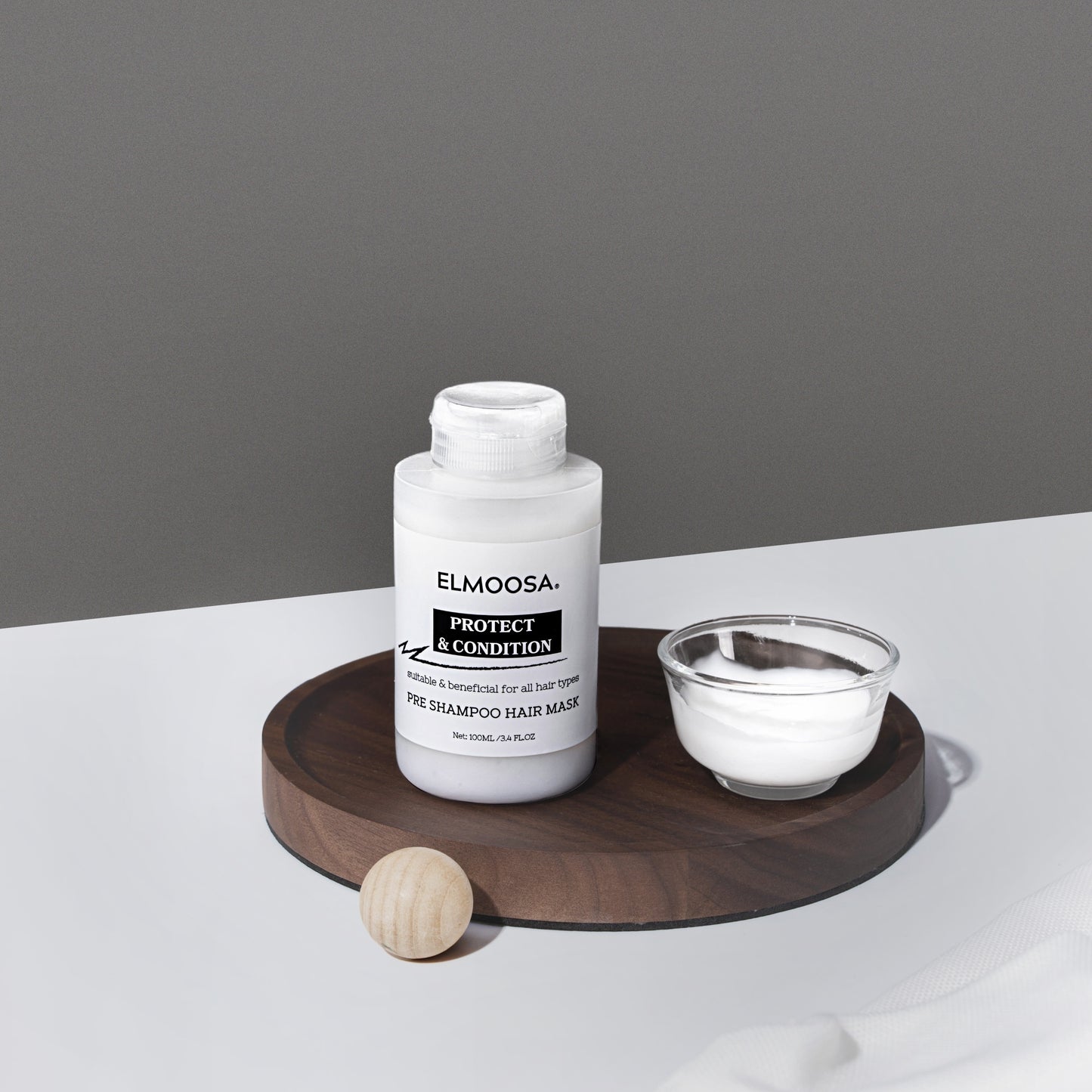 ELMOOSA Pre Shampoo Hair Mask,100ml&300ml Keratin & Macadamia Ternifolia Seed Oil,Heat Protect Intensively Moisturizes Hair, Restoring Silkiness And Shine