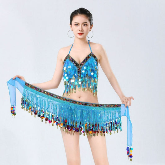 Belly Dance Waist Chain Hip Scarf Sequin Tassel
