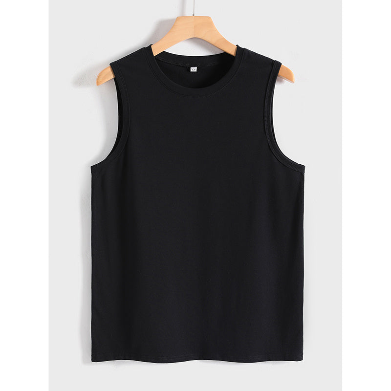 Womens Tank Tops Crew Neck Sleeveless Tshirts Solid Color Casual Loose Fit Tee Shirts