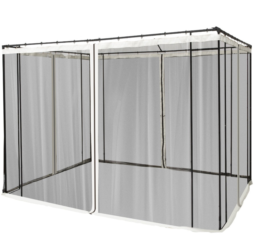 10x10 Gazebo With Netting, Canopy Tents With Zippers, Black Rings, High-quality Polyester, Washable, Sidewall Only Black
