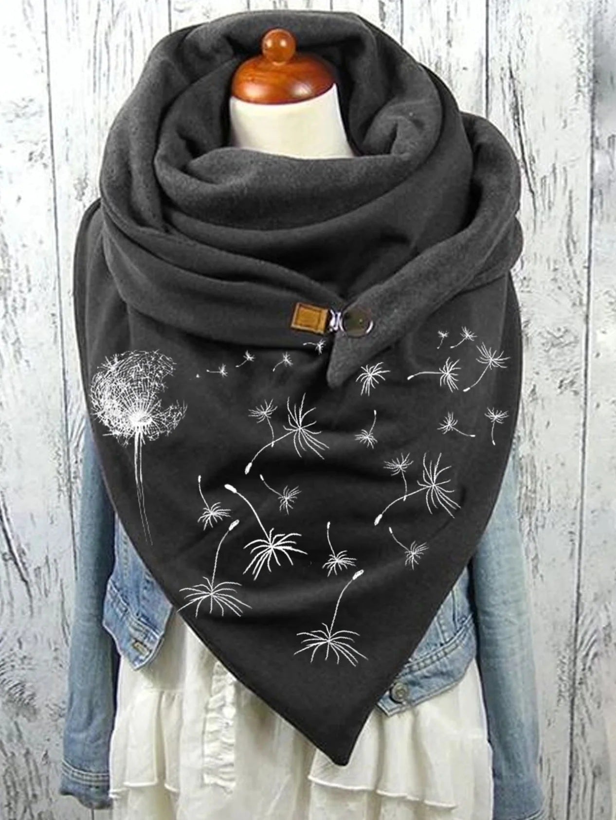 Women's Cotton Malaysia Warm Button Scarf
