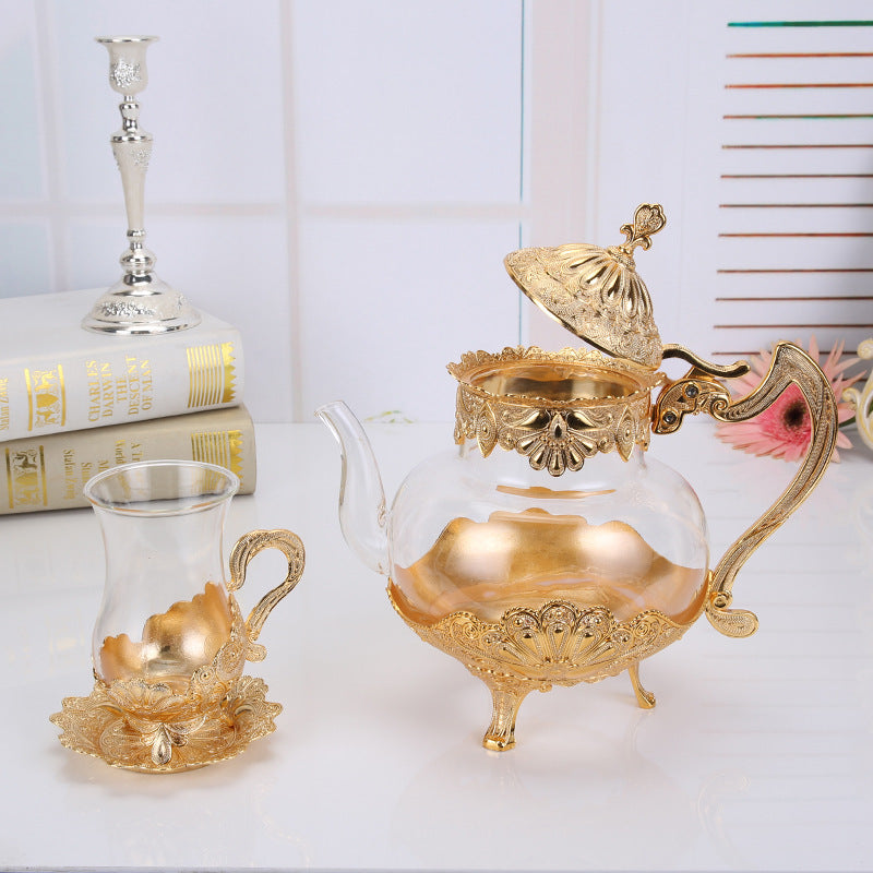 Home Creativity Of European And American Heat-resistant Alloy Glass Teapot