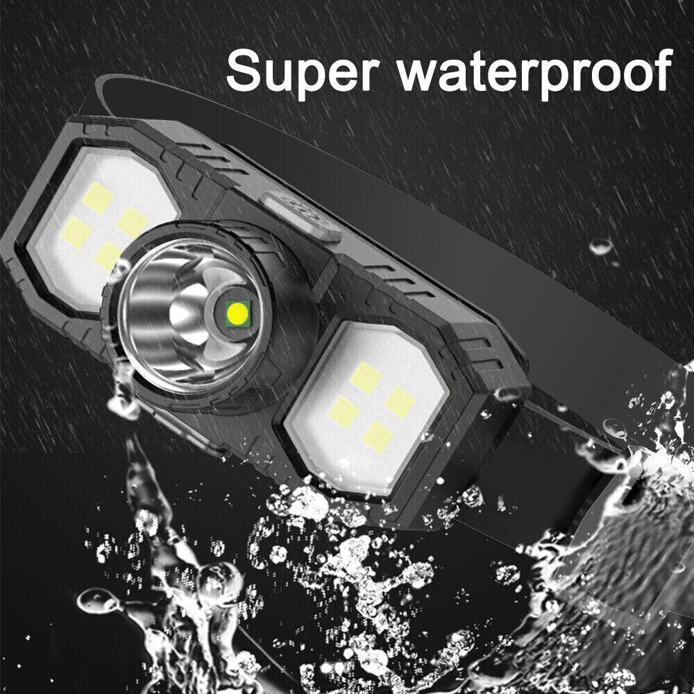 Super Bright Waterproof LED Head Torch Headlight USB Rechargeable Headlamp UK