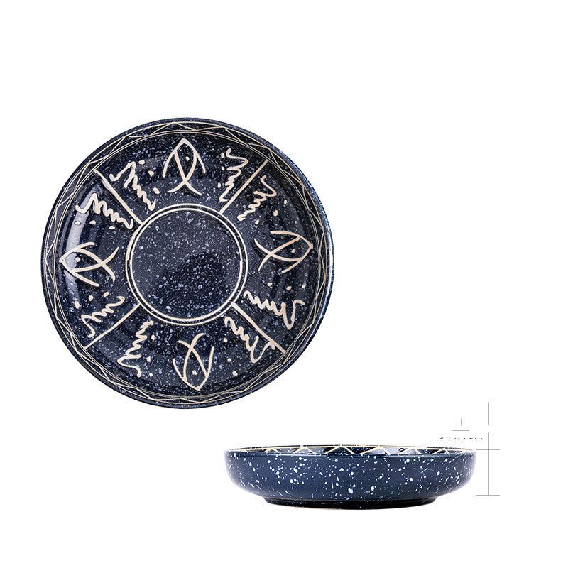 Japanese-style Household Deep Mouth Dish Ceramic Large Soup Plate Creative Round