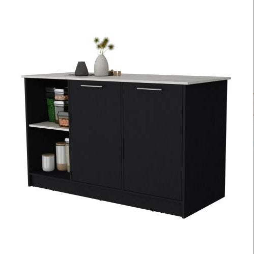 Black And Onyx Double Door Cabinets Kitchen Island