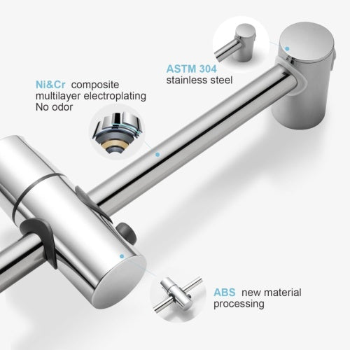 Shower Riser Rail Kit Slider Adjustable Chrome Head Holder Bracket Bathroom Set