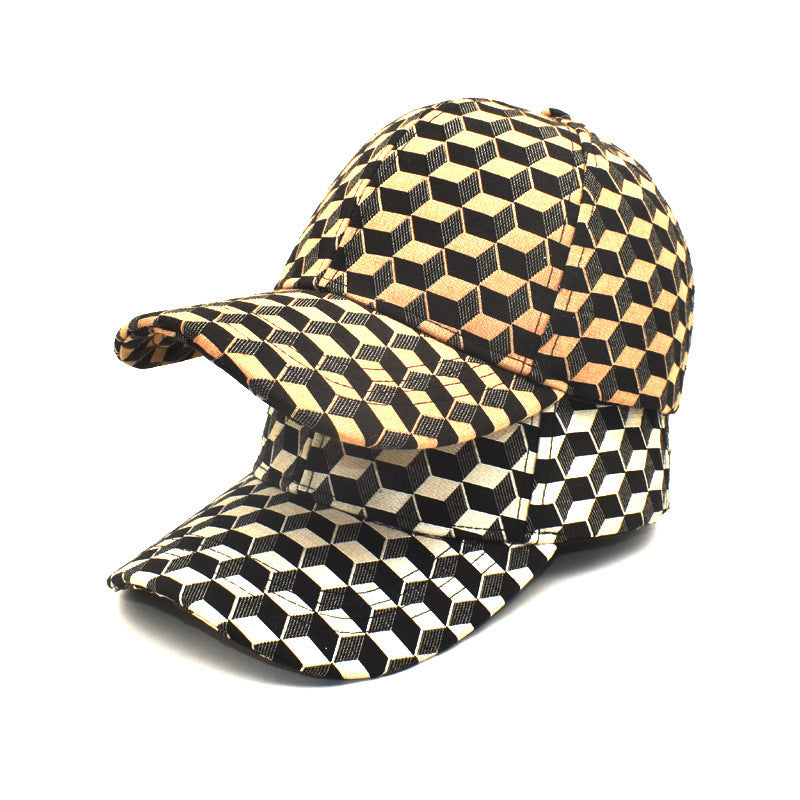 Women's Spring And Autumn Korean Style Japanese Style Trendy Chessboard Plaid Baseball Cap