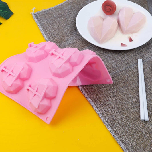 DIY 3D Fondant Mold Silicone Heart Shape Candy Cake Chocolate Mould Sugar Craft