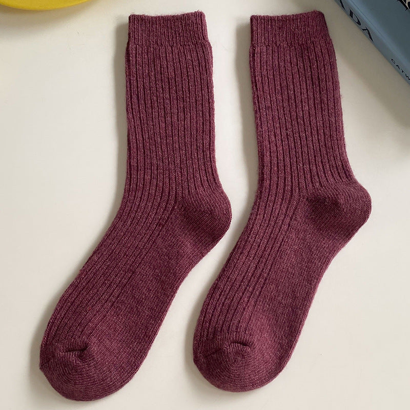 Women's Japanese-style Solid Color Wool Socks