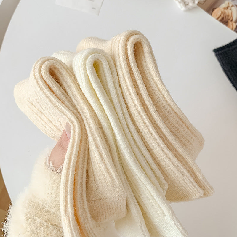 Milky White Twist Wool Socks Children