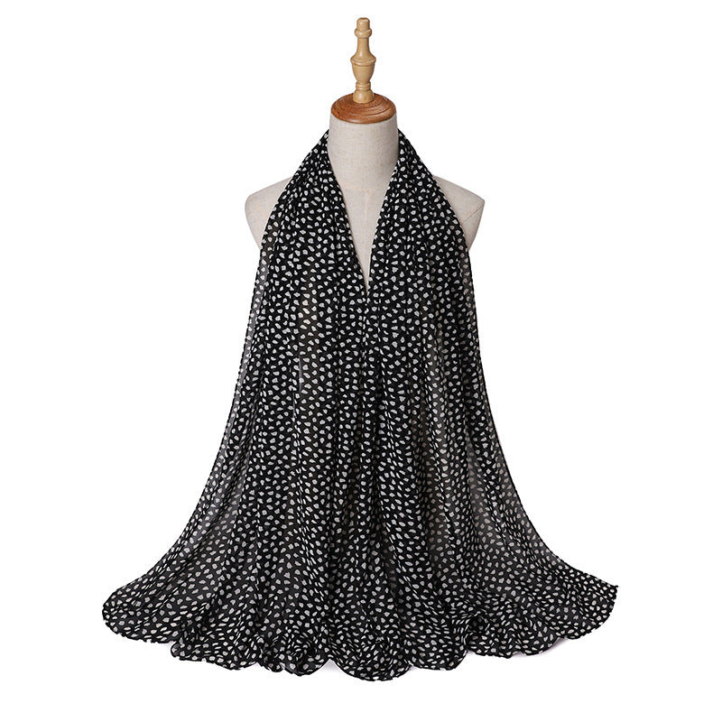 Chiffon Printed Malay Indonesian Women's Fashion Closed-toe Scarf