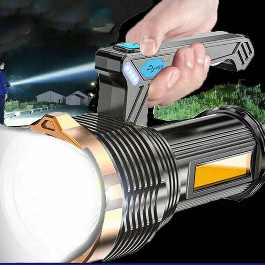High Powered 12000000LM LED Flashlight Super Bright Torch USB Rechargeable Lamp