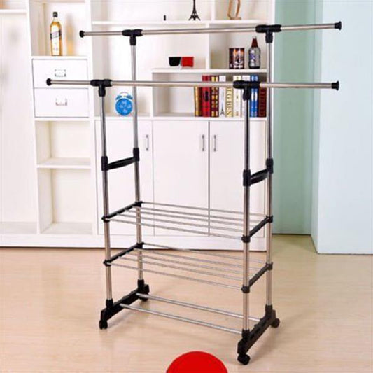 Stainless Steel Double Pole Up, Down, Left, And Right Telescopic Straps,  Rack, Drying Rack
