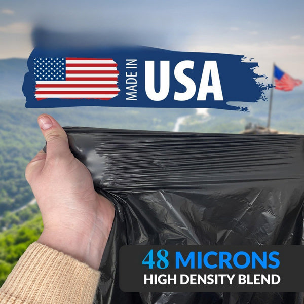 65 Gallon Heavy Duty Black Trash Bags - 1.9mm Thickness 50 Pcs, No Shipping On Weekends, Amazon Banned