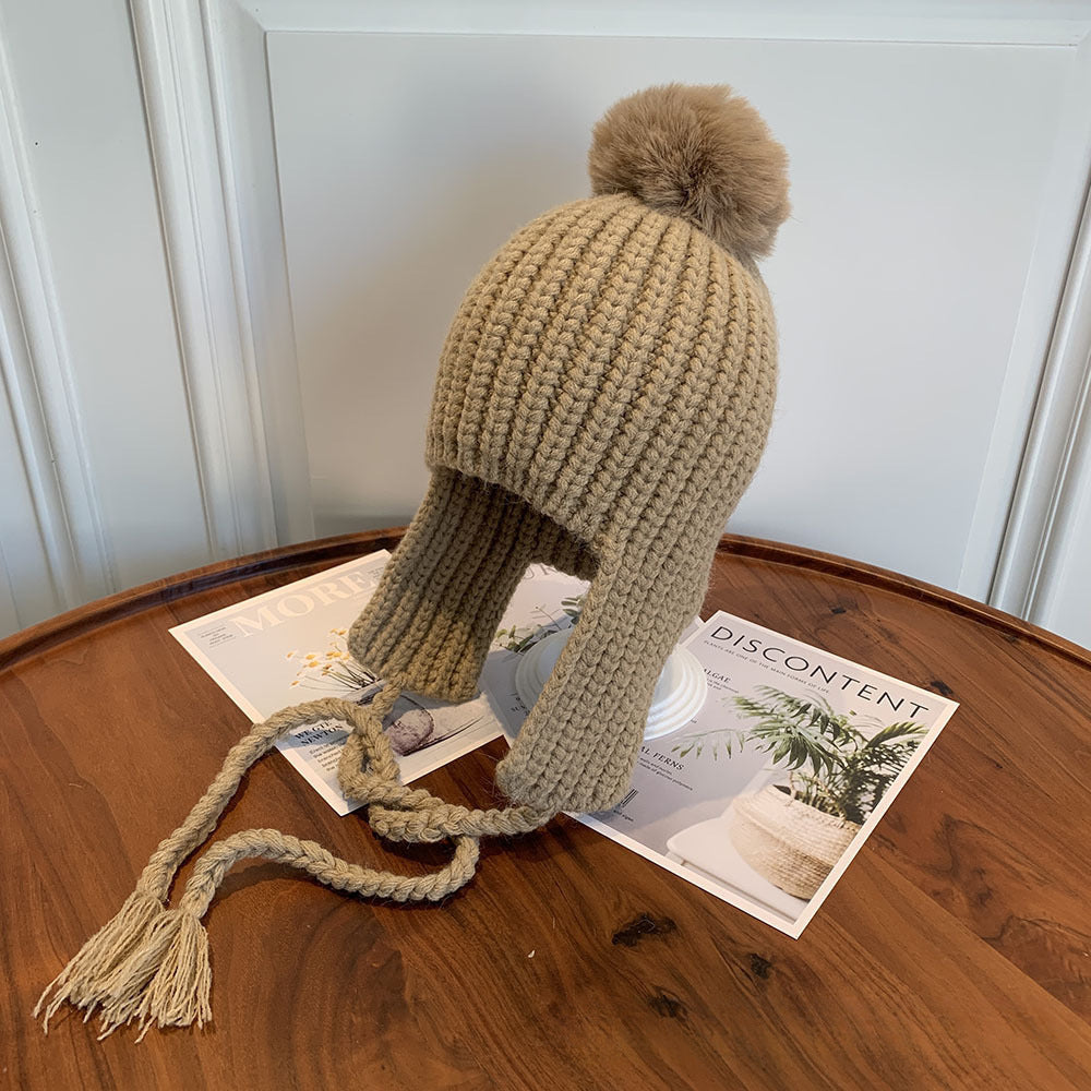 Warm Korean Style Ear Protection Parent-child Flying Baby Wool Men's And Women's Hats