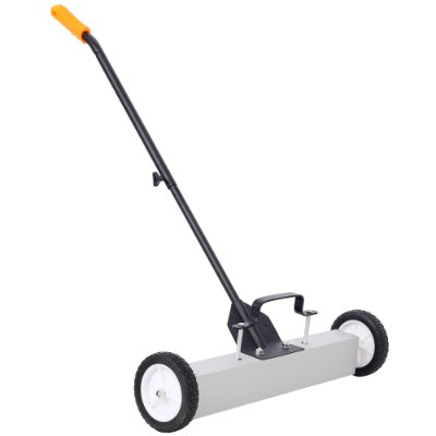 24' Rolling Magnetic Pick-Up Sweeper, Heavy Duty Push-Type With Release, For Nails Needles Screws Collection,30 Pound Capacity