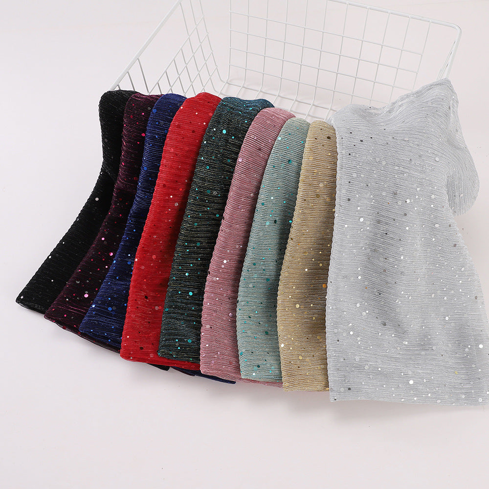 Closed-toe Sequined Shawl Scarf