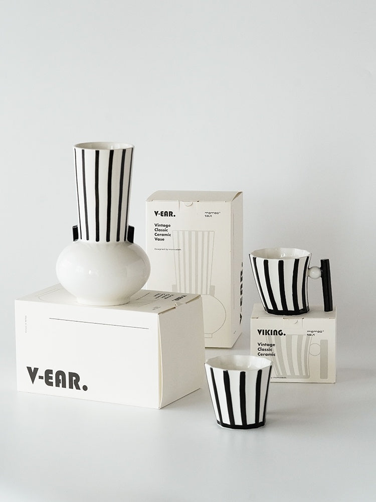 Vintage Striped Viking Mug Creative Ceramics