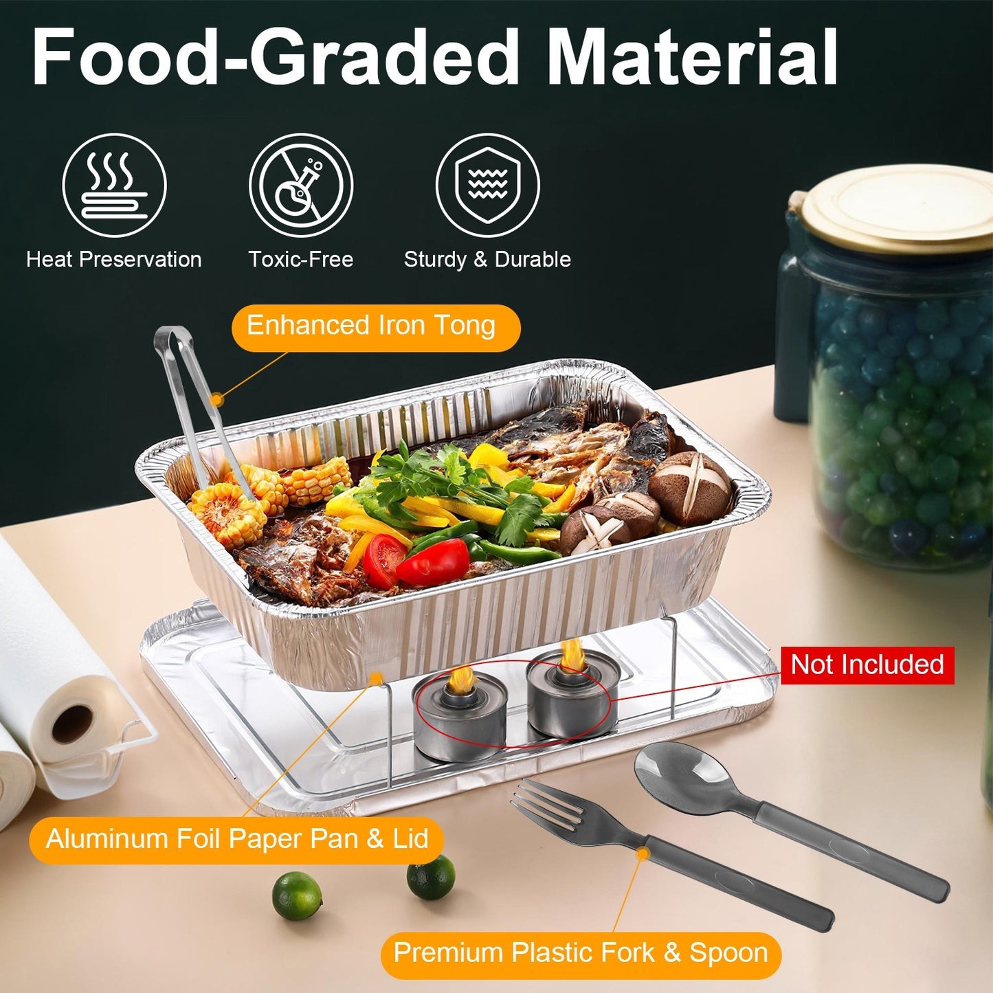 Disposable Hot Pot Buffet With Lid, Utensils - Premium Hot Pot Set For Events, Parties, Catering