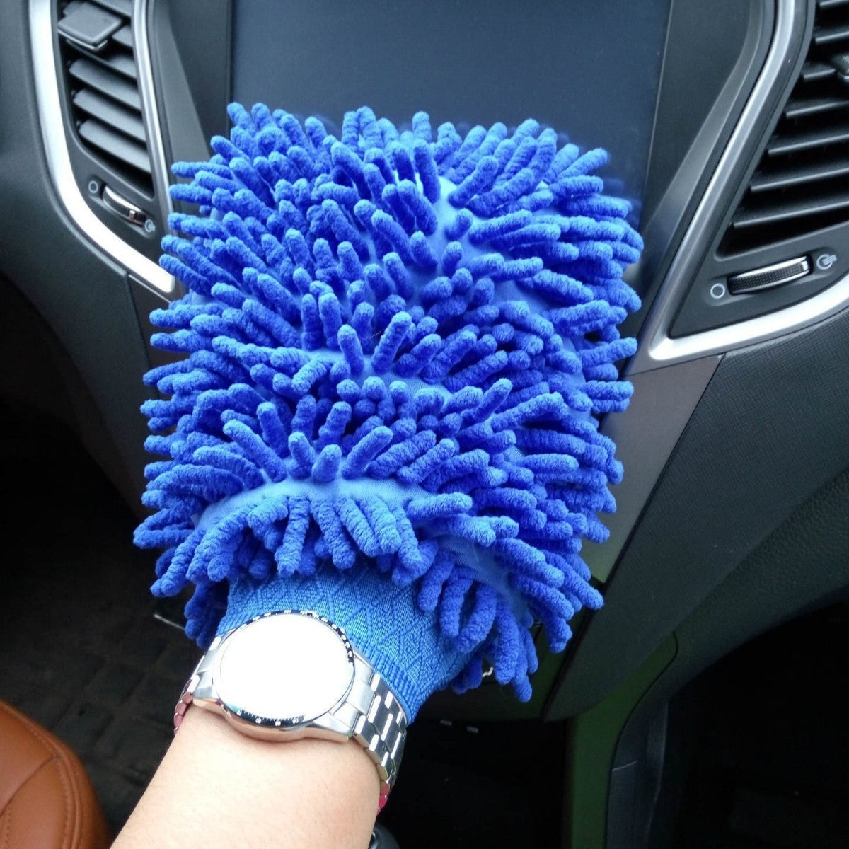 Chenille Coral Car Foaming Gloves Household Cleaning