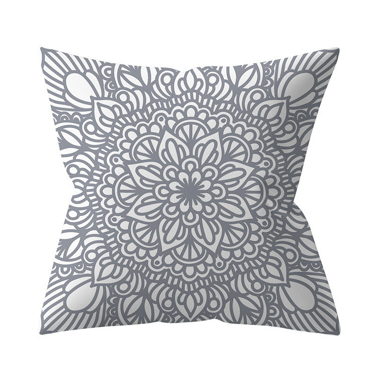 Gray Geometric Polyester Pillow Cover Cross-border Hot Sale Silver Gray Sofa Cushion Cushion Cover