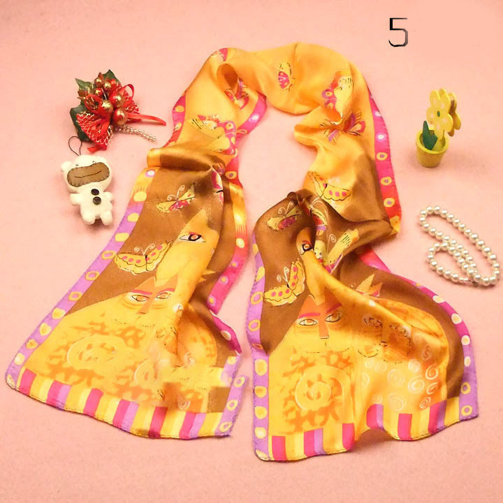 Fashionable Women's Animal Print Silk Scarf