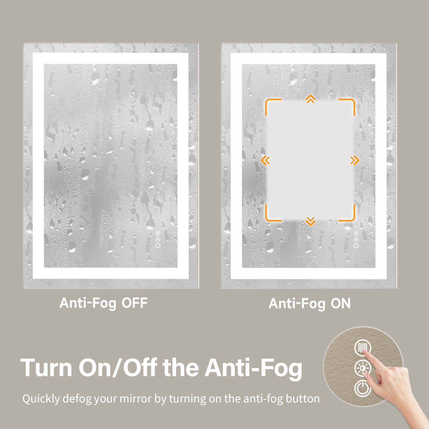 Frameless Tempered Glass With Dual LED Light Strips For Front And Rear Illumination