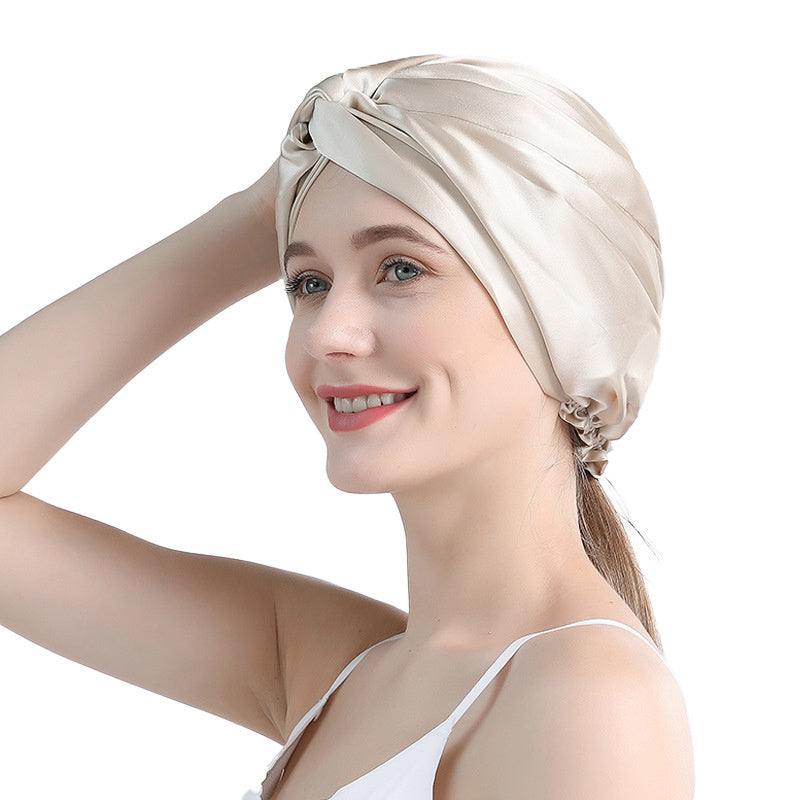 Double Layer Silk Elastic Band Nightcap