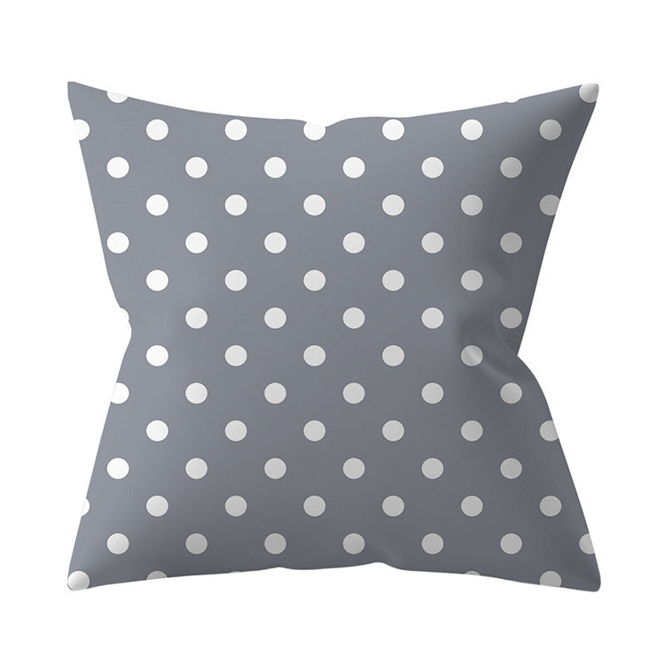 Gray Geometric Polyester Pillow Cover Cross-border Hot Sale Silver Gray Sofa Cushion Cushion Cover