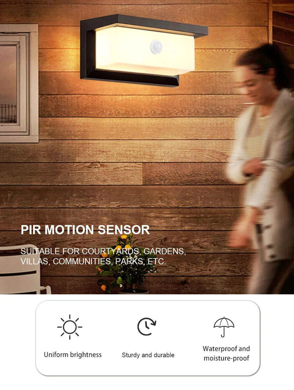 LED Outdoor Light With Motion Detector Wall Light Anthracite Sensor Outdoor Lamp 18w