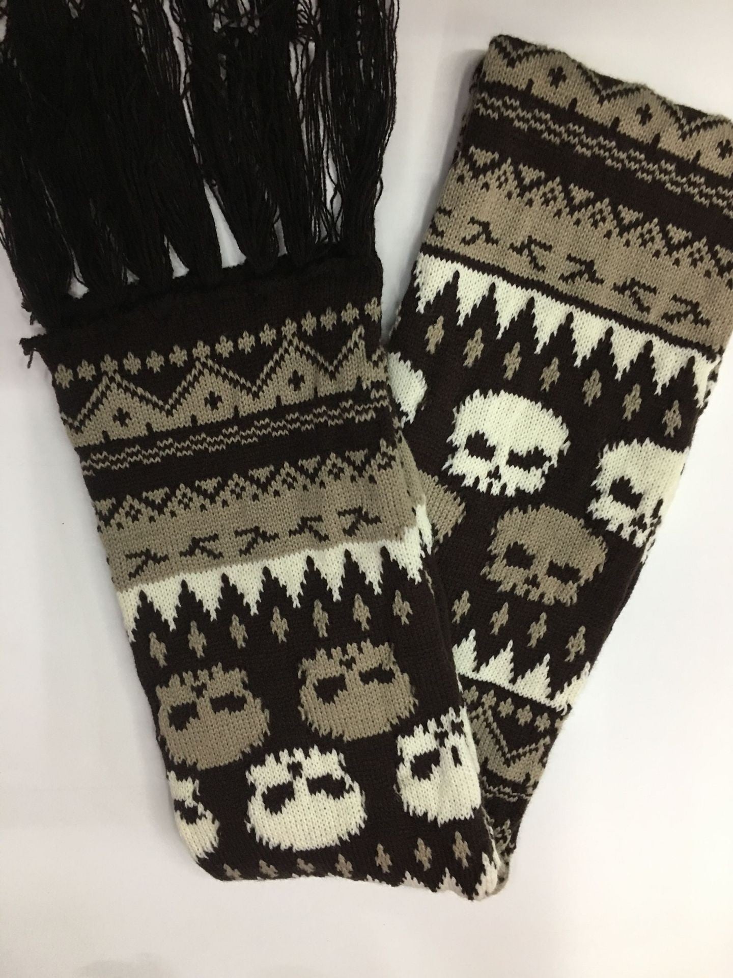 Knitted Jacquard Thickened Warm Casual Skull Scarf