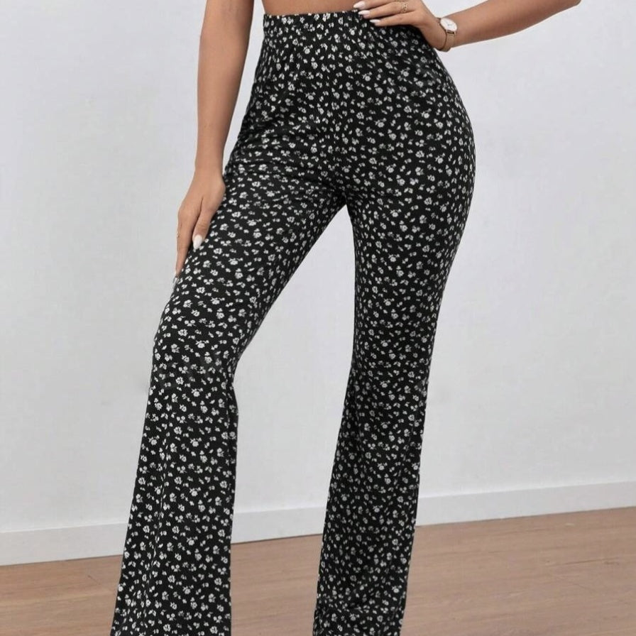 Ladies' Fashionable Casual High Waisted Pencil Geometric Printed Pants