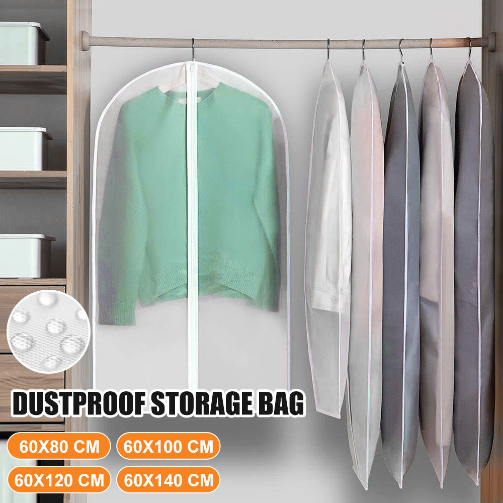 5-10-20 X Clear Polythene Garment Covers Suit Dress Coat Dust Protector Zip Bags