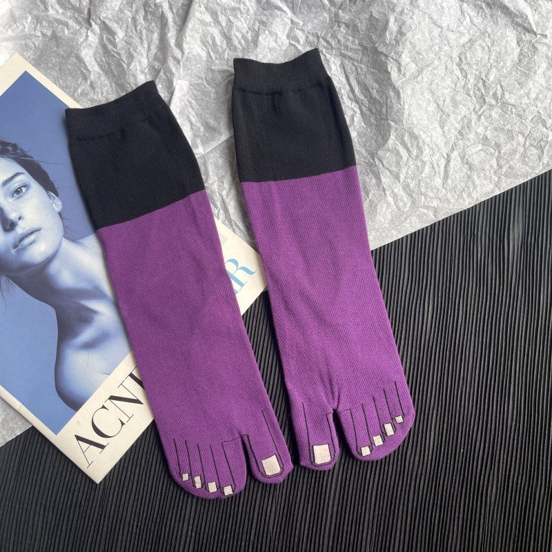 Thin Pure Cotton Cartoon Personality Japanese Style Toe Socks