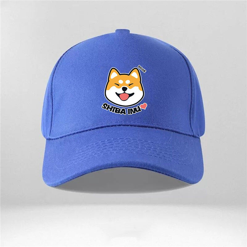 Cartoon Dog Shiba Inu Men And Women Couple New Peaked Cap