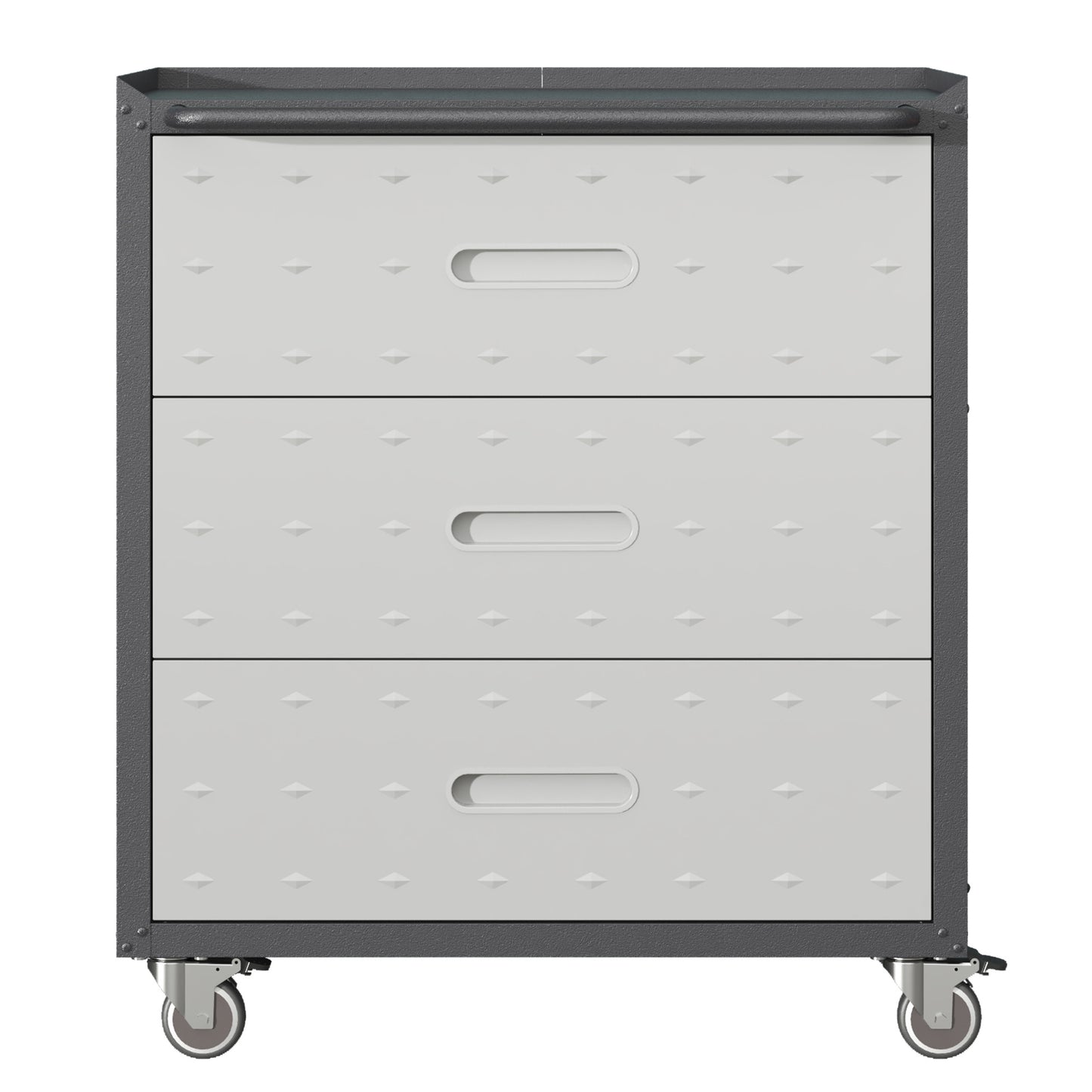 Heavy-Duty Metal Storage Cabinet With Wheels - 3 Drawer Tool Cabinet For Garage, Office, And Home Organizer Solutions, Black Gray