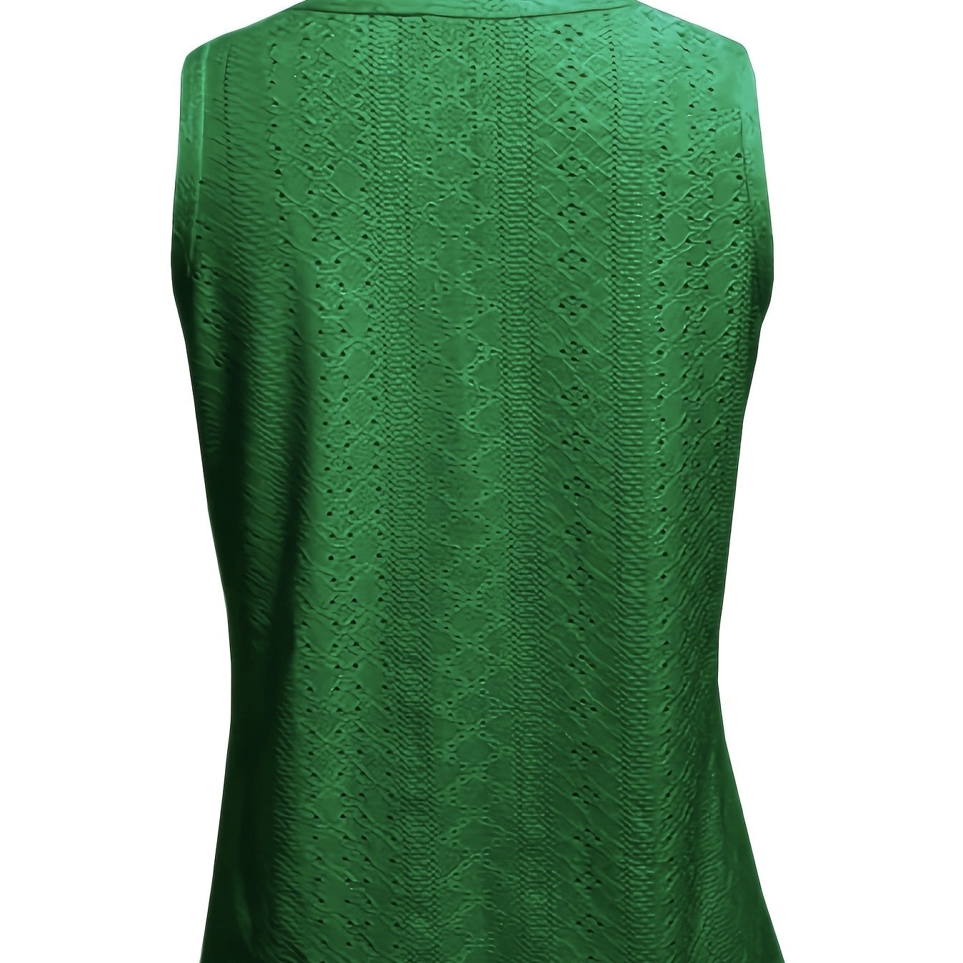 Ladies' Sleeveless Eyelets Embroidered Round Neck Casual Summer Vest Suspender