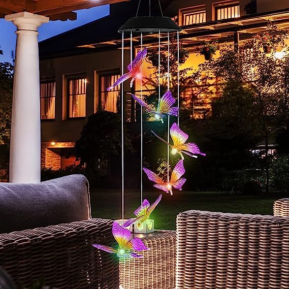 Solar Butterfly Wind Chime Light