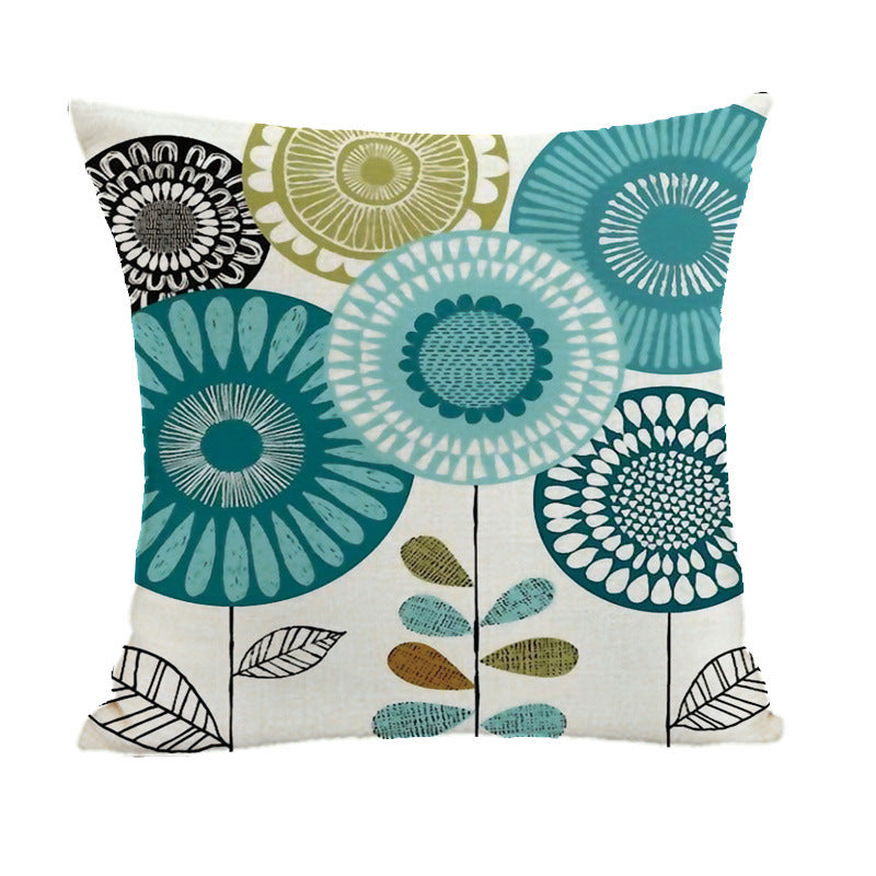 Linen Painted Ins Style Geometric Abstract Pillow Cover