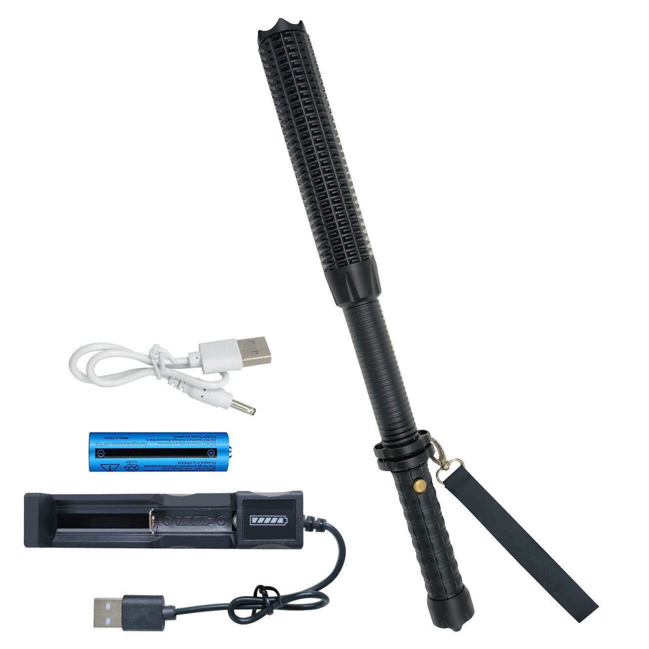 Baseball LED Flashlight Zoom Rechargeable Torch Spotlight Emergency Security Work Light 3 Lighting Modes