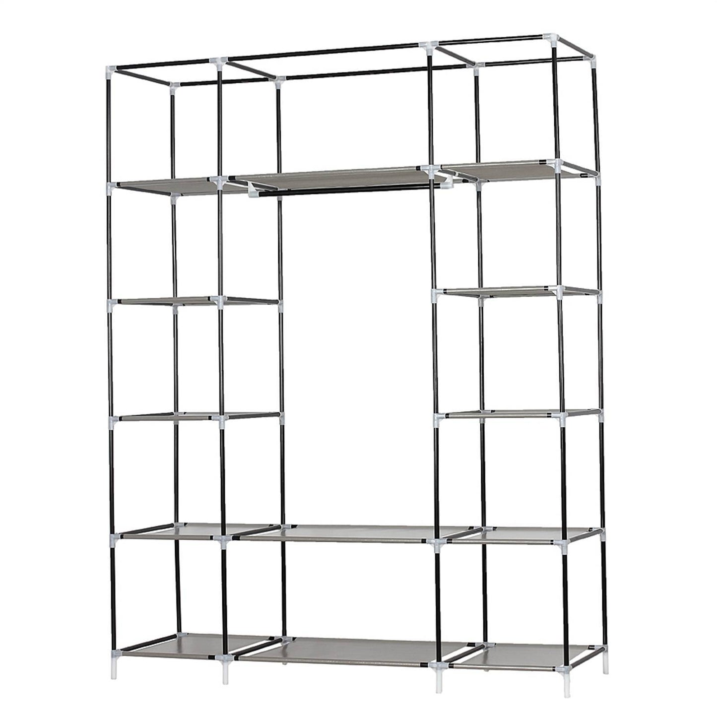 5-Layer Portable Closet Storage Organizer Wardrobe Clothes Rack With Shelves
