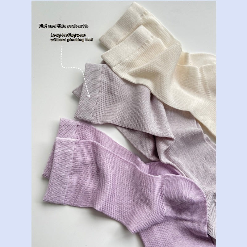 Protein Cool Feeling Tube Socks Thin And Soft Comfortable Socks For Women