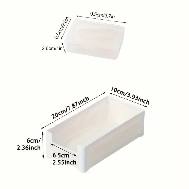 Plastic Storage Set With 7 Clear Storage Boxes - Not Waterproof. It Is Suitable For Independent Storage Of Small Items Such As Chargers, Headphones, Jewelry, Cards, Etc